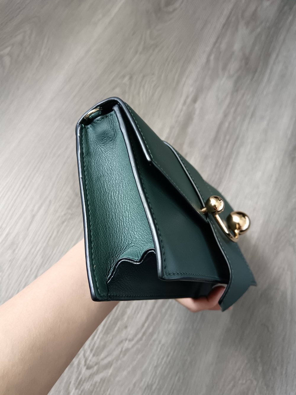 Strathberry Bottle Green Mini Crescent Bag - Picture 13 of 14